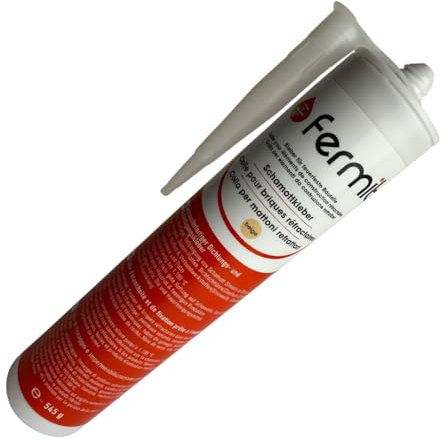 Colle réfractaire et pour cordon d'étanchéité FERMIT HT 1100 - jusqu'à 1 100 °C - Couleur beige - Cartouche 310 ml - Nouveau design de produit