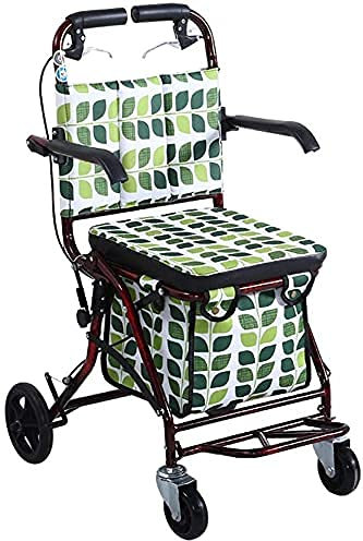 HHUARI Senioren und Erwachsene Medizinische Roll-Walker-Einkaufswagen Stahl-Gehhilfe mit Sitz und Einkaufskorb, höhenverstellbarer 4/6-Rad-Mobilitäts-Gehwagen für Seni The New