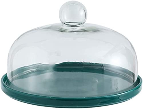 TATSEN Multipurpose Cake Box Round Cupcake Platter Clear Glass Dome Lid with Handle Reusable Hamburger Cheese Sandwich Serving Tray lid