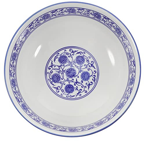 PAREKS Bols à mélanger Bol à soupe en porcelaine chinoise de 17,8 cm, saladier bleu et blanc, bol de service à noddle, récipient alimentaire, bols à pâtes pour la maison, la cuisine, la soupe miso,