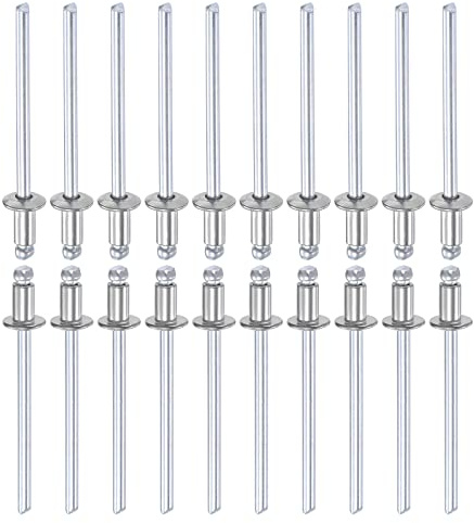 DTGN 3,2mm x 6mm (DxL) Ciegos Remaches - 50 Paquete - para Maquinaria Unión - 304 Inoxidable Acero Cúpula Abierto Extremo Remache