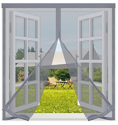 Mosquitera Ventana Magnetica 100x120cm,Mosquiteras de Ventanas, se Cierra Automáticamente es Fáciles de Instalar,Cortina Magnetica Ventana para Prevenir Mosquitos y Insectos,Gris