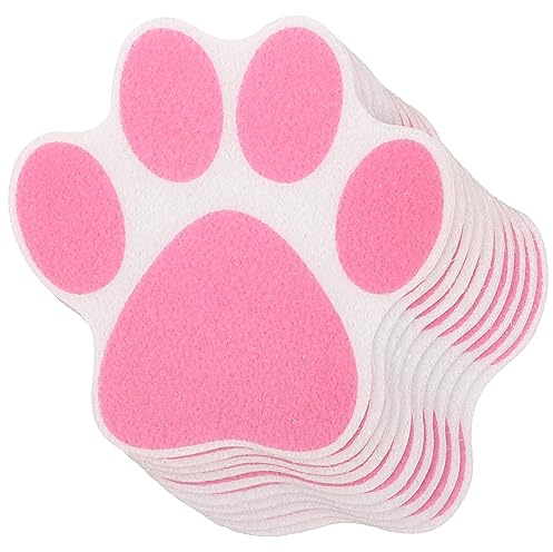 HOMSFOU 10 Stück Selbstklebende Badewannenaufkleber mit Pfoten Design aus Peva rutschfeste Anti Rutsch Schutzfolie für Badezimmer und Dusche Rosa Dekoration