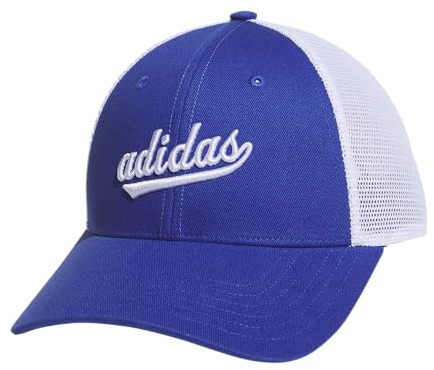 adidas Damen Mesh Back Snapback Cap Adjustable Fit Trucker Hat Baseballkappe, Semi Lucid Blau/Weiß, Einheitsgröße