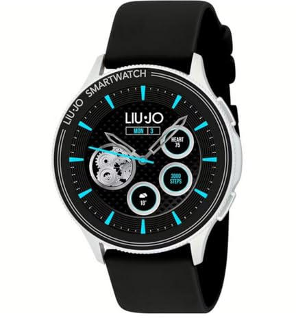 LIU JO SWLJ072 Orologio Intelligente Uomo Voice Man Nero con Cinturino in Silicone IP67 Massimo 30 Minuti Impermeabile Diametro Cassa 44mm