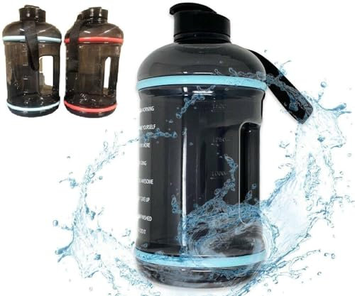 VIVAAS 2.2 Litre Large Jumbo Sports And Gym Water Bottle Extremely Durable BPA Free Ideal for Gym Dieting Bodybuilding Outdoor Travel Camping Hiking & Office With Handle Sports Water Jug (Red)