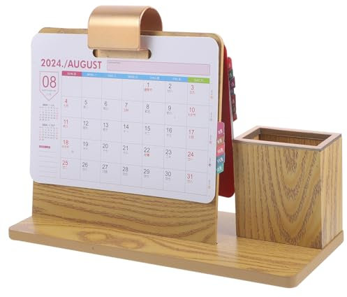 AOKWAWALIY Tischkalender Für Das Jahr Des Drachen Jahr Des Drachenkalenders Jahreskalenderplaner Chinesische Tageskalender Tischkalender Aus Holz Kalenderhalter Papier Haushalt Schmücken Büro