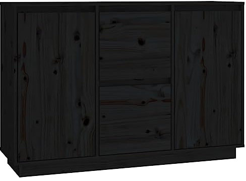 Coavain Sideboard Wohnzimmer 111x34x75 cm Modernem Design Beistellschrank Büro Reichlich Stauraum Aufbewahrungsschrank Platzierung von Zeitschriften DVDs Multimedia-Geräten Schwarz