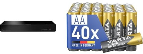 Panasonic DP-UB154EG-K Ultra HD Blu-ray Player in schwarz HDR10+ & VARTA Batterien AA