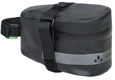 VAUDE Satteltasche Tool Proof L, wasserdicht mit 1,3 l Volumen, praktische Klettbefestigung, mit Reflexlogo, black, Einheitsgröße