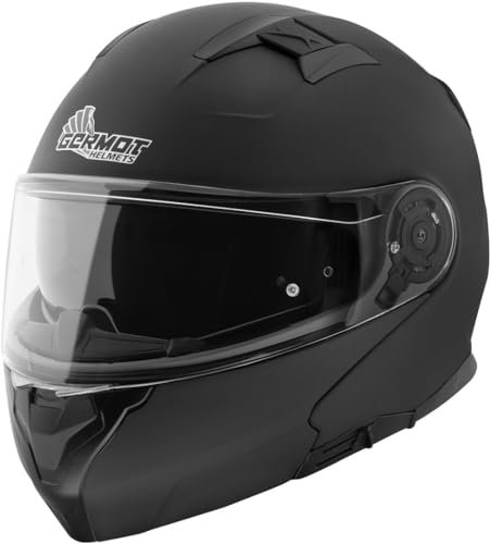 Germot GM 970 Klapphelm schwarz matt ECE 22.06 mit Sonnenblende und P/J Homologation, M 57/58
