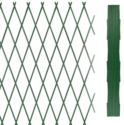 IlGruppone Traliccio Grigliato Estensibile in PVC Sostegno Muro Fiori Piante Rampicanti Terrazzi Balcone Giardino Reticolato Fioriera Parete Verticale - Verde - 1x2 Mt