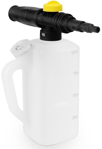 DERASL 1L Foam Lance Compatible with Bosch AR Black Decker Michelin | Adjustable Foam Knob,Wide Narrow Spray,1L Large Tank,Side Measuring Cup,Car Outdoor Cleaning