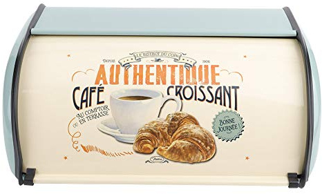 WGFOIP Bread Container, Metal Non-Slip Kitchen Storage Box with Red/Blue Options, Bread and Cookies Preservation