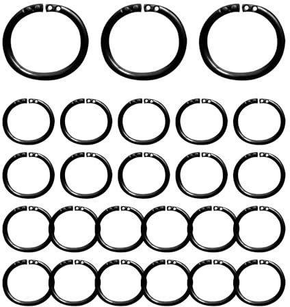 25 anelli neri per tenda da doccia, a forma di C, ganci per tende, diametro interno 40 mm, adatti per bagno, camera da letto, balcone