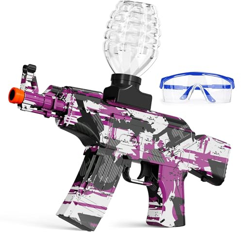 Electric Gel Ball Blaster Gun – Fully Automatic Rapid-Fire Splat Gun with High-Capacity Top Hopper, Long Range Accuracy for Outdoor Team Battle & Backyard Games, Ages 14+ (Purple)