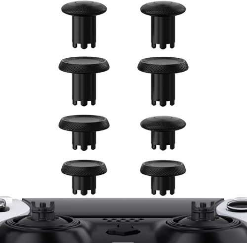 eXtremeRate Joystick pour ps5 Edge Manette,8PCS ThumbsGear Boutons de Joysticks Interchangeables pour ps5 Edge Controller,Accessoires de Remplacement Bâton Analogique-Noir
