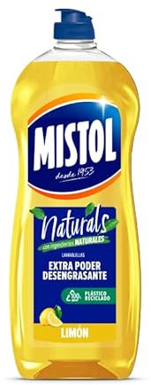 MISTOL - Naturals Limón | Lavavajillas a Mano con Extra Poder Desengrasante | Fórmula Natural y Eficaz para un Brillo Impecable | 650 ml