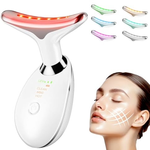 Massaggiatore Viso Lifting Antirughe SWORCH Dispositivo di Bellezza Antirughe 3 Modi 7 LED Luci Radiofrequenza Viso Antirughe 45 ℃ Temperatura Elettrico Gua Sha Doppio Mento Massaggiatore Viso Lifting