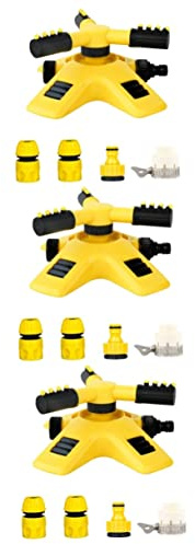 CIYODO 3 Ensembles Arroseurs Arroseur Oscillant Émetteurs D'irrigation à Buse Tuyau Arrosoir Pelouse D'arrosage Système D'irrigation De Pelouse Piscine Yellow Plastique