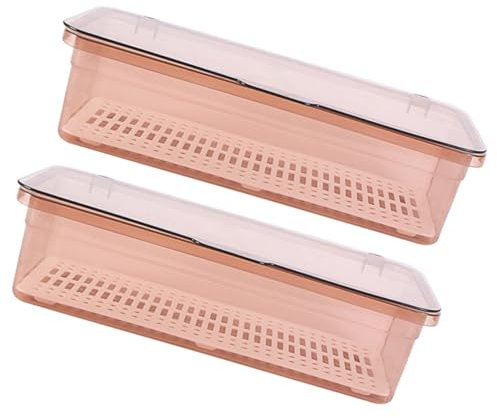 SECFOU 2stücke Besteckkasten Küchenschubladen-organizer Mit Deckel Besteckabtropfkorb Utensilienbehälter Für Essstäbchen Und Besteck Platzsparend Und Robust