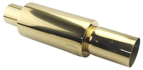 Auspuff Endrohre Universelle Auto-Auspuffrohr-Schalldämpfer Hochwertige Edelstahl-Auspuffanlagen Rennschalldämpfer Für 2 Zoll 2,5 Zoll Bis 3 Zoll Auto Auspuff Endrohr(Golden 57MM)
