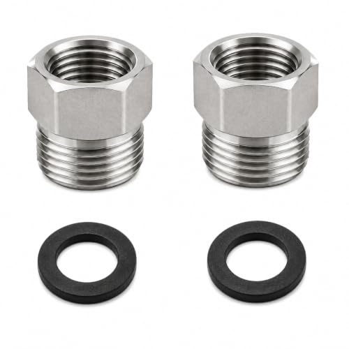 BELZ 2er Set Reduzierstück G1/2 auf G3/8 Edelstahl 304 Gewindeadapter BSP | Rostfrei & langlebig·Präzises Gewinde 100% dicht·Werkzeuglose Montage in 2 Min·Für Dusche, Wasserhahn & Waschmaschine