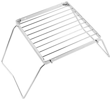 Sarini Folding Camping Grill Portable Stainless Steel BBQ Grate Outdoor Cooking Campfire Grill for Hiking Picnic BBQ Fishing Outdoor Adventures