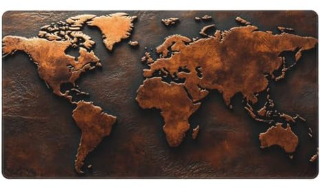 Gaming Mauspad XXL,900 x 400 x 3mm Mousepad Verlängertes Groß Mauspad Schreibtischauflage,Genähte Kanten rutschfeste Gummibasis,Verbessert Präzision Geschwindigkeit Home Office Vintage-Karte L-4747