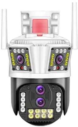 Caméra de sécurité Caméra extérieure PTZ IP 16mp 8K, quatre objectifs, trois écrans, Zoom hybride 10X, suivi automatique, Audio, caméra de sécurité étanche IP66 Sans aucun doute une connexion plus sta