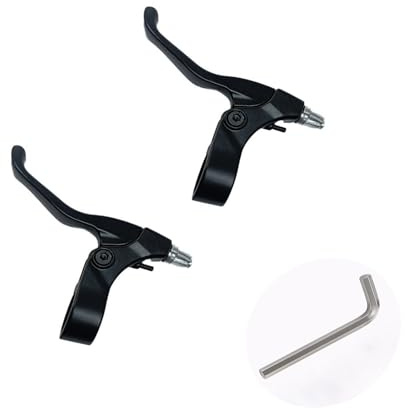QUEXLAI 1 Paar schwarze Kinder Fahrradbremshebel, hochwertige Aluminiumlegierung Bremshebel mit Sechskantschlüssel, Kinder Fahrrad Handbremshebel Teile, langlebig