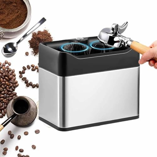 Limpiador de portafiltros eléctrico, limpiador automático de posos de café con 3 raspadores y 1 cabezal de cepillo