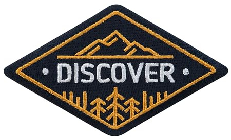 Urbanski Patch Outdoor Camping Adventure – Bergmotiv Badge Abzeichen für Rucksack, Jacke & Kleidung zum Aufbügeln | Aufnäher Applikation Bügelbild (Discover)
