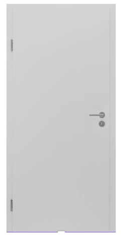 HORI Wohnungseingangstür mit Schallschutz Weiß RAL9016 glatt - DIN A4 links/rechts - massive Vollspan-Mittellage - Designkante & Profilzylinderschloss - ohne Rahmenteile -985 x 2110 x 40MM
