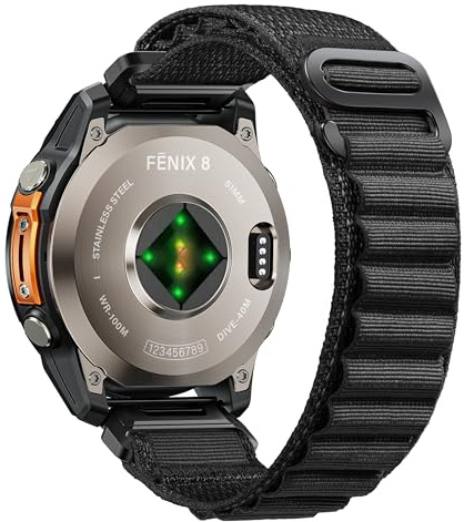NotoCity för Garmin/Forerunner/Epix/Quatix armband, klockarmband G-krok justerbart, 26mm, Nylon