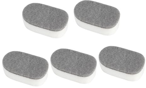5pcs White Sponge Scouring Pad for Kitchen Cleaning | Double-sided Design, Easy to Grip Feel, Household Use, Bathroom Cleaning, Compact Pack