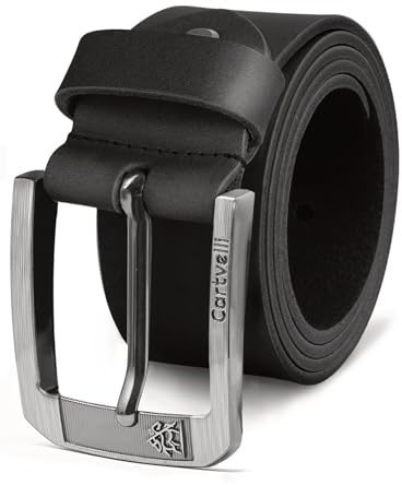 Cartvelli Premium Ledergürtel Herren Made in Italy mit Geschenkbox Echt-Leder Herrengürtel Vollleder Jeansgürtel breiter Leder Gürtel 40mm Gürtel kürzbar