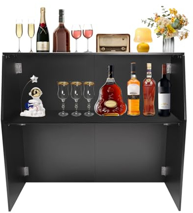 KWHXJ 47.75X19.5X42.75 Portable Bar Table, Foldable Mobile Bartending Station Outdoor Small Bar Station Freestanding Bartending Table Set for Parties Picnics Barbecues Corporate Events