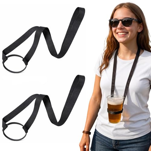 BAUCH 2 PCS Portavasos de Cerveza y Refrescos,Portavasos de Cerveza Reutilizables Adecuado para Festivales de música, Deportes al Aire Libre, Fiestas, etc