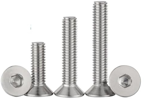 M1,6 M2,5 M3 304 Edelstahl Innensechskant Senkkopfschrauben Flachkopfschrauben DIN7991(12mm,M2.5 (50pcs))