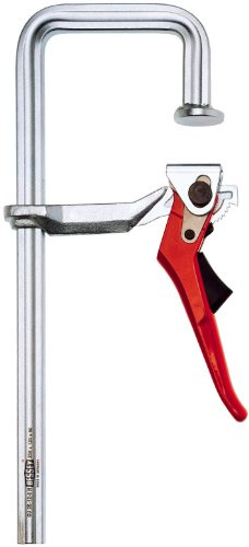 BESSEY U-Hebelzwinge GU25-12-6H | 250 mm Spannweite | 380 kg Spannkraft | Schnelles, federndes und elastisches Spannen reduziert Vibrationen, besonders geeignet bei T-Profilen