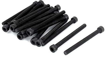 sourcing map 20 Stück Innensechskant Kopf Gap Schrauben M5 x 60 mm Schwarz | Schrauben Zylinderkopfschrauben, Legierung Stahl, 12, 9
