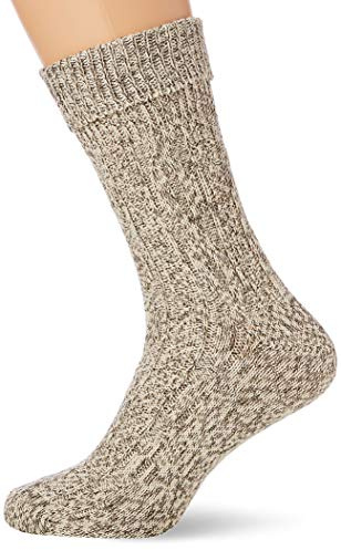 Lusana Herren Trachtenstrümpfe Trachtenumschlagsocke Ferdinand, Gr. 46/47, Beige (beigebraun meliert 42)