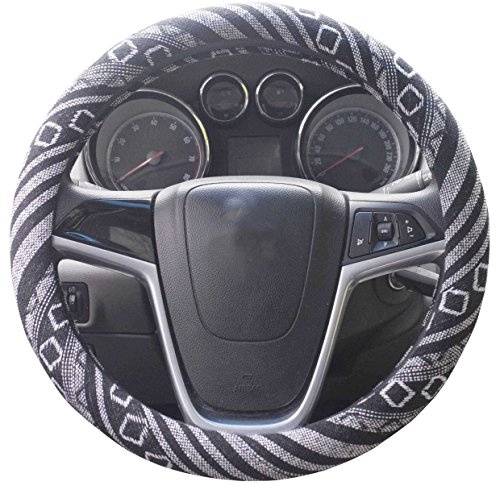 Copertura del volante automobilistica del panno di lino grezzo di stile etnico 2018 Copertura antintrusione automatica dell'automobile di assorbimento di slittamento e del sudore (G)