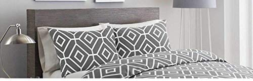 GMTEXTILES 100% Cotton LUXURY Duvet Cover Set ICON GREY With Pillow Case (PAIR of PILLOW (50 x 75 cm))