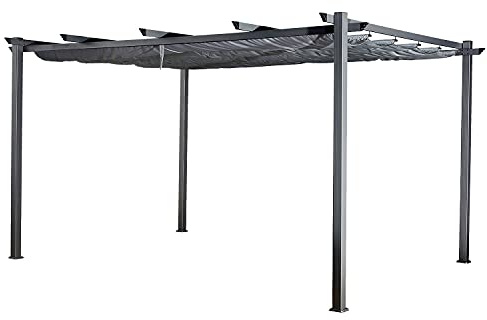 Happy Garden Pérgola Independiente 3 × 4m Cassis Gris Estructura de Aluminio