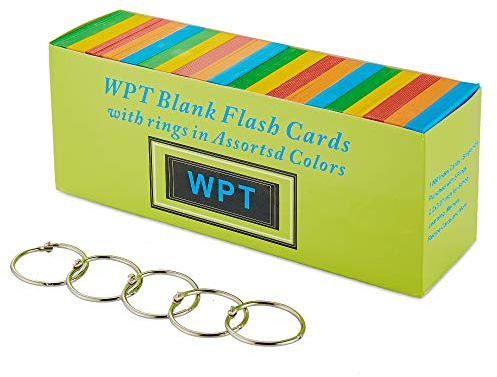 Wopeite A8 Index Cards Flash Cards 1000 Pcs with 5 Rings Study Cards Colors Revision Cards for Office School Learning