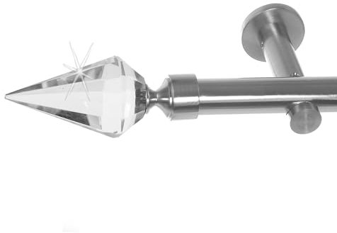 BASIT Gardinenstange mit Wandhalterung 400 cm lang Edelstahl Look im Set 1-läufige Gardinenstange Wandmontage Ø20mm Metall I 120-600 cm verfügbar H31