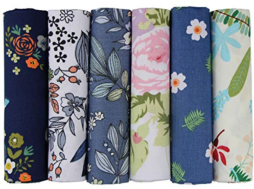 aufodara 6-delad bomullstyg, textil, lapptäcke, sömnad, quiltning, gör-det-själv handgjort tyg för sömnad 50 x 50 cm kläder sömnad hantverk (U-B905)