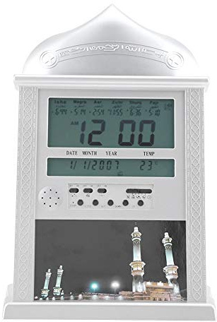 Azan Väckarklocka Digital Muslimsk Islamisk Bönklocka Silver Azan Bordsklocka Azan Bönlarm Batteri Exkluderat